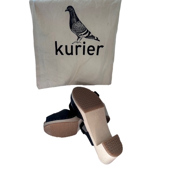 Kurier - Luna Clogs, custom handmade with high base,Coal, made in Portland Maine - Picture 6 of 9